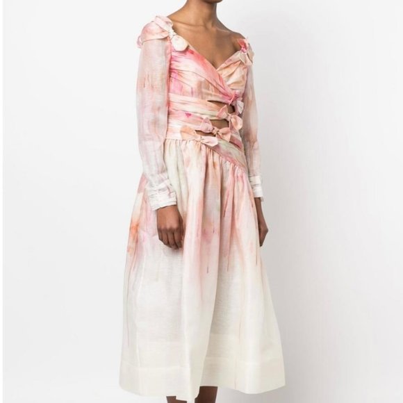 BNWT Zimmermann Dancer Asymmetric Midi Dress - Picture 3 of 8